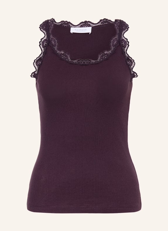 Rich & Royal Top with lace DARK PURPLE
