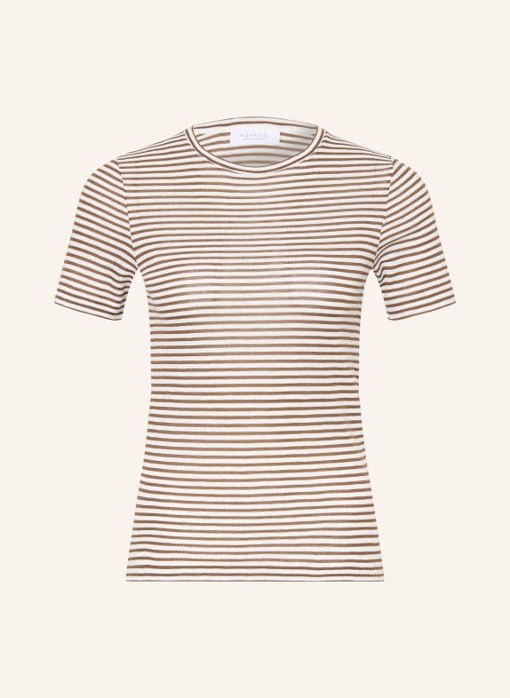 Rich & Royal T-shirt met glittergaren WIT / BRUIN