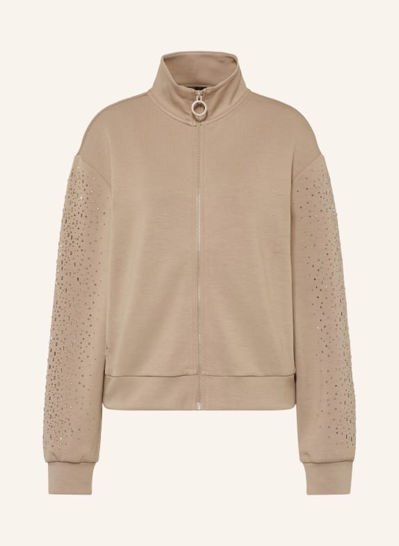 EA7 EMPORIO ARMANI Sweatjacke mit Schmucksteinen BEIGE