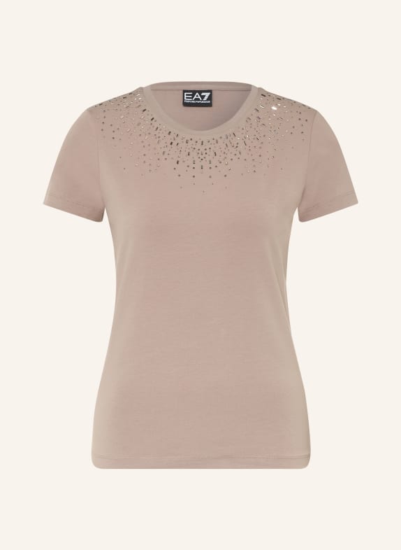 EA7 EMPORIO ARMANI TRAIN PRECIOUS T-shirt with gemstones GRAY