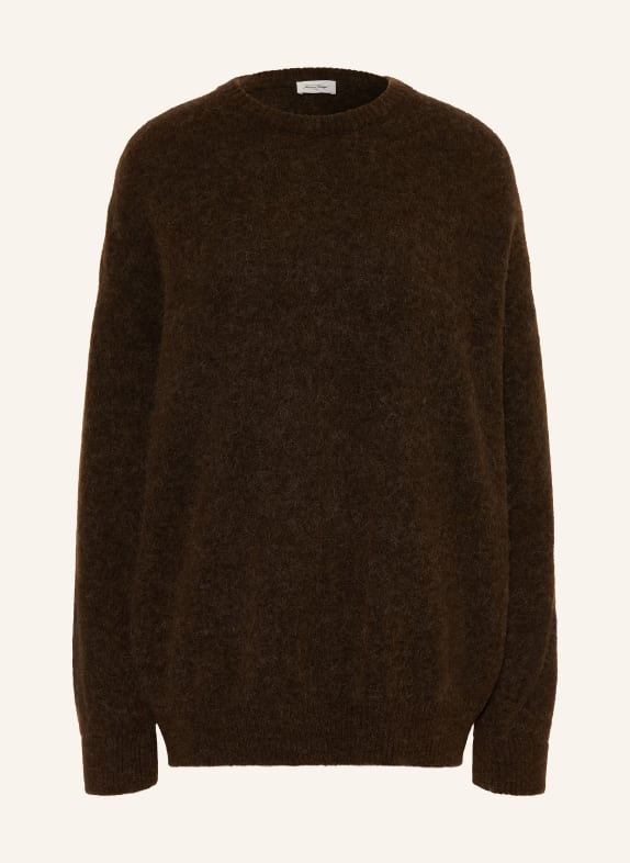 American Vintage Oversized svetry VITOW s alpakou TMAVĚ HNĚDÁ