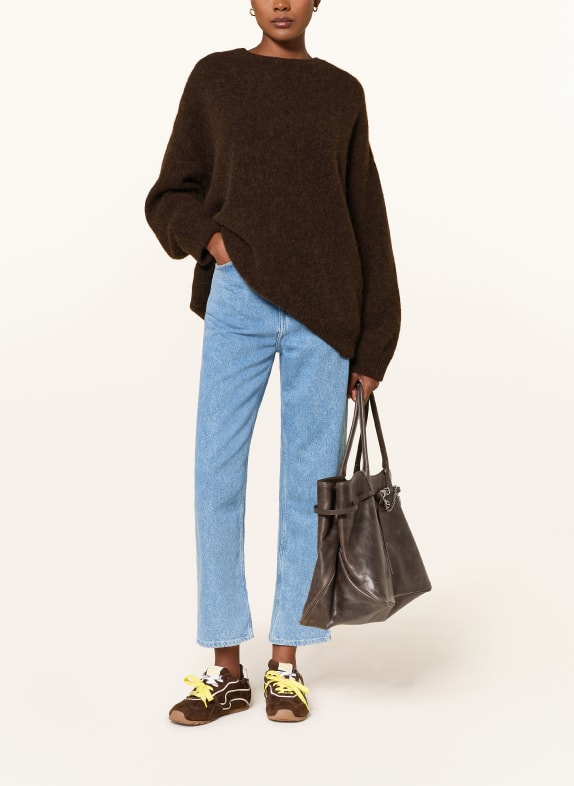 American Vintage Oversized-trui VITOW met alpaca MARRON FONCÉ