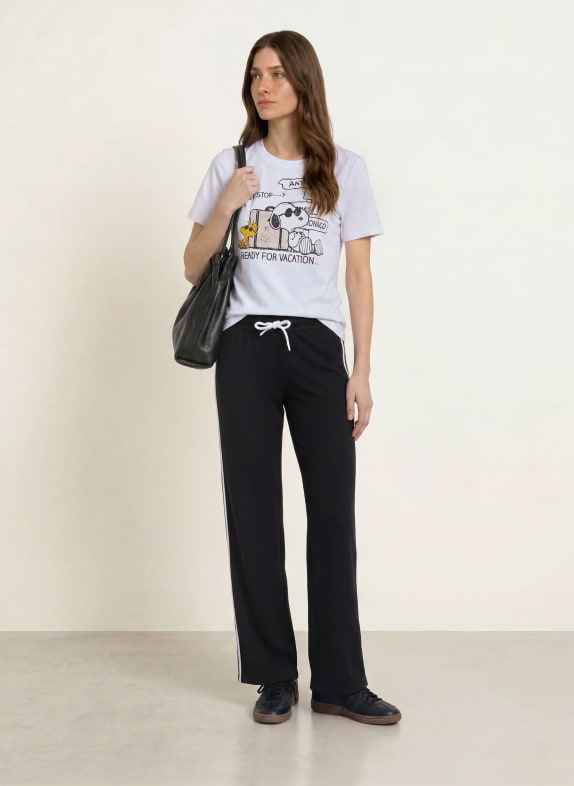 FrogBox T-shirt met sierstenen WIT / GEEL / ZWART