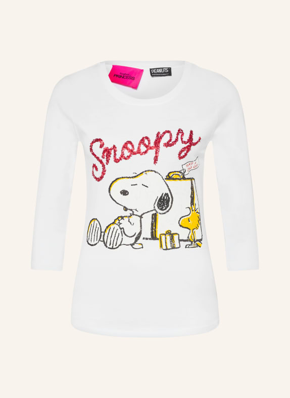 FrogBox Shirt mit 3/4-Arm und Pailletten WEISS / DUNKELROT / GELB