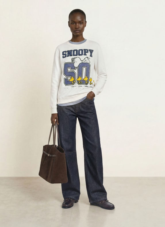FrogBox Sweatshirt met sierstenen WIT / GEEL / DONKERBLAUW