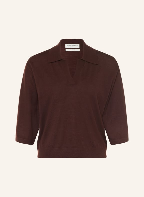 Marc O'Polo Gebreid shirt DONKERROOD