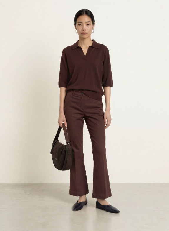 Marc O'Polo Gebreid shirt DONKERROOD