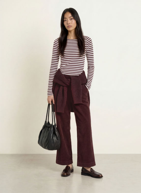 Marc O'Polo Long-sleeve shirt BROWN / WHITE
