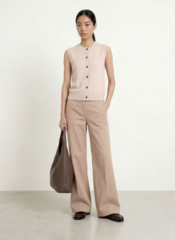 Marc O'Polo Strickweste aus Merinowolle BEIGE
