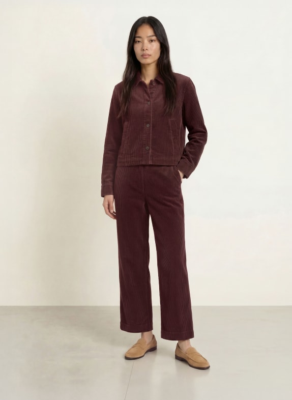 Marc O'Polo Marlene-broek van corduroy DONKERROOD