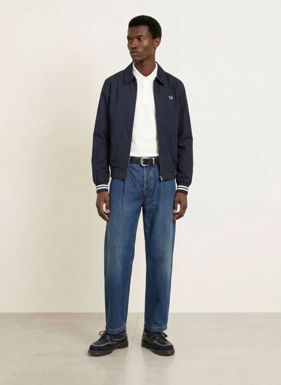 FRED PERRY Blouson DONKERBLAUW / WIT