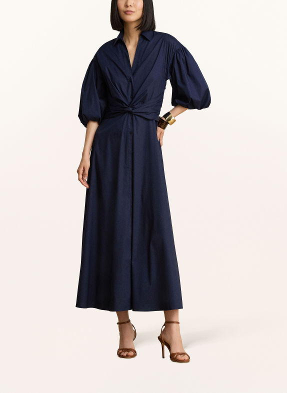 LAUREN RALPH LAUREN Hemdblusenkleid mit 3/4-Arm DUNKELBLAU