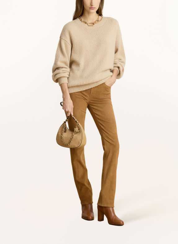 LAUREN RALPH LAUREN Pantaloni din piele MARO