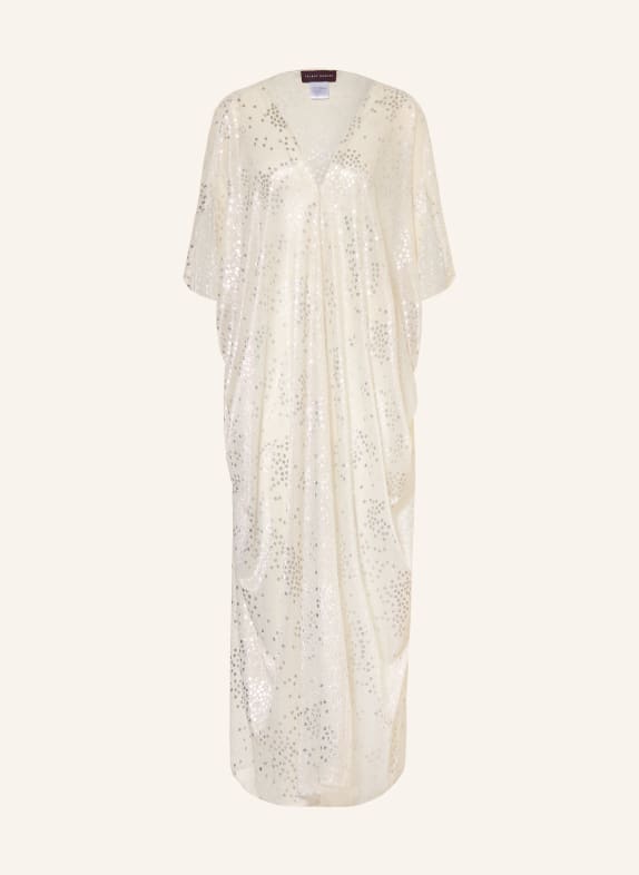 TALBOT RUNHOF Cape mit Glitzergarn CREME / SILBER