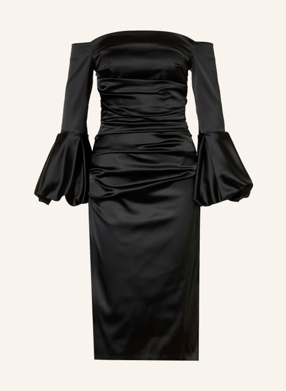 TALBOT RUNHOF Robe à épaules dénudées en satin 999 BLACK