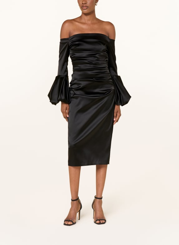 TALBOT RUNHOF Off-Shoulder-Kleid aus Satin 999 BLACK