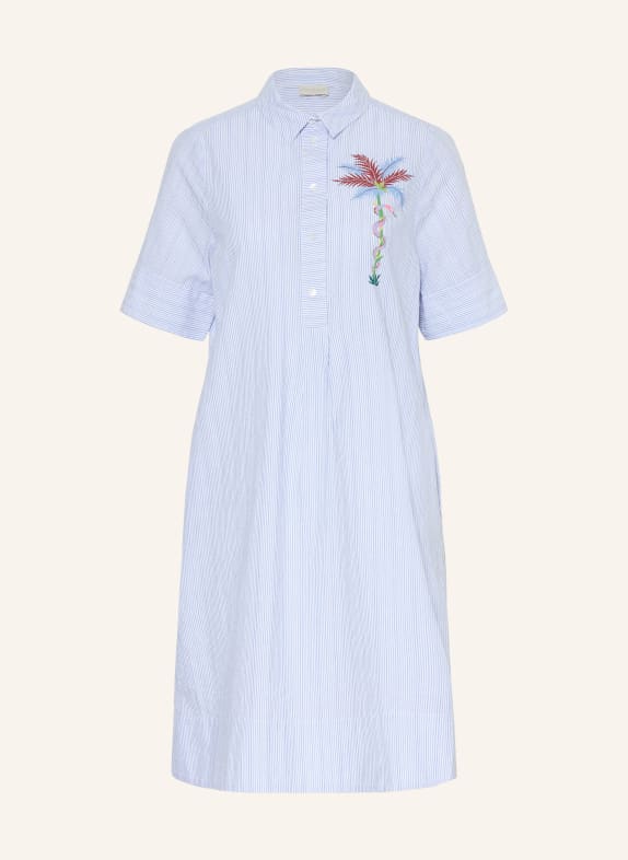 MILANO ITALY Hemdblusenkleid BLAU / DUNKELROT / WEISS