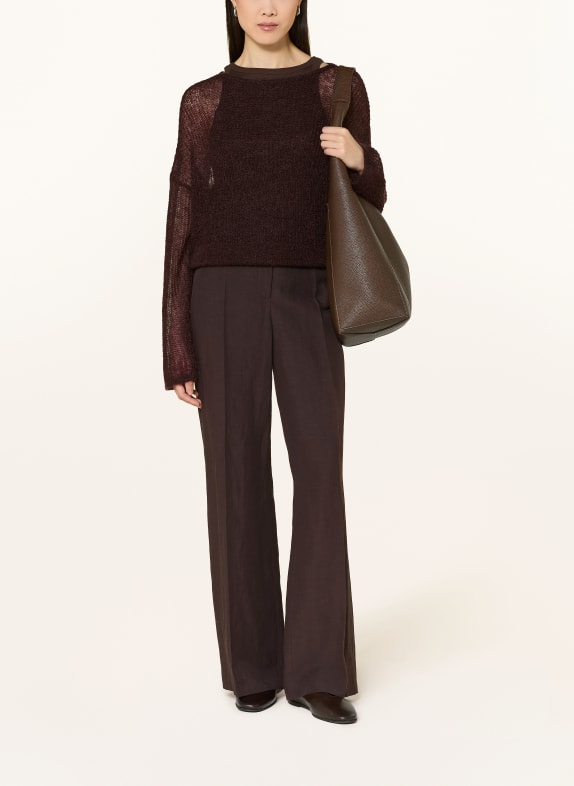 someday TIVORA-trui met mohair MARRON FONCÉ