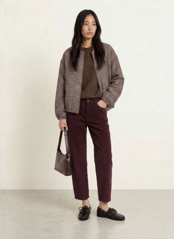 Herrlicher 7/8 broek BARROW van corduroy DONKERROOD