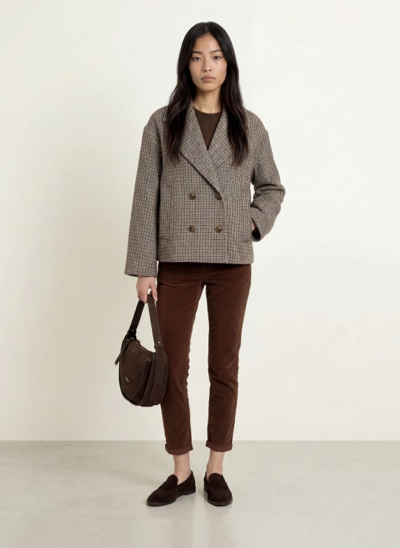Herrlicher 7/8 broek SHYRA van fluweel MARRON FONCÉ