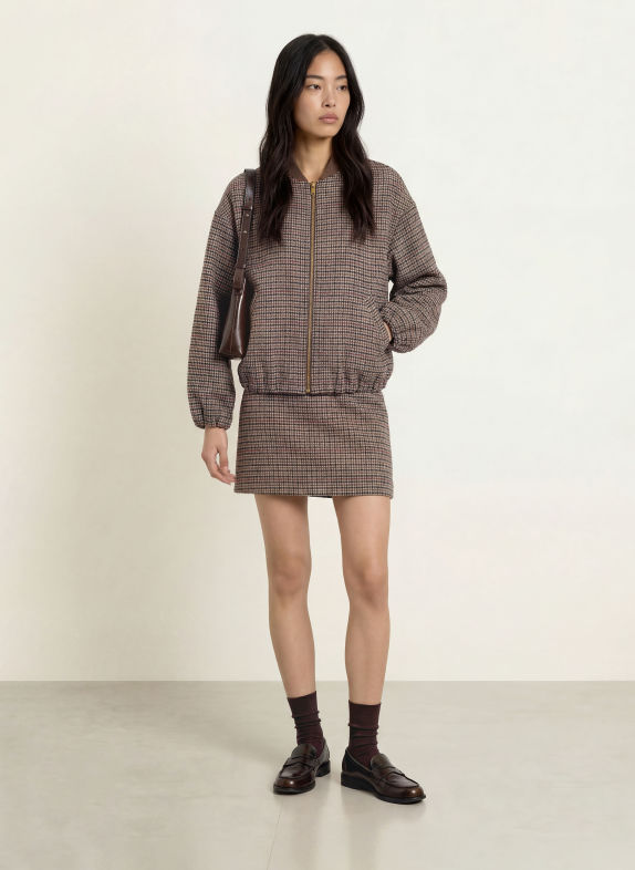Herrlicher Blouson LIA LOTTA BRUIN / DONKERROOD / ZWART
