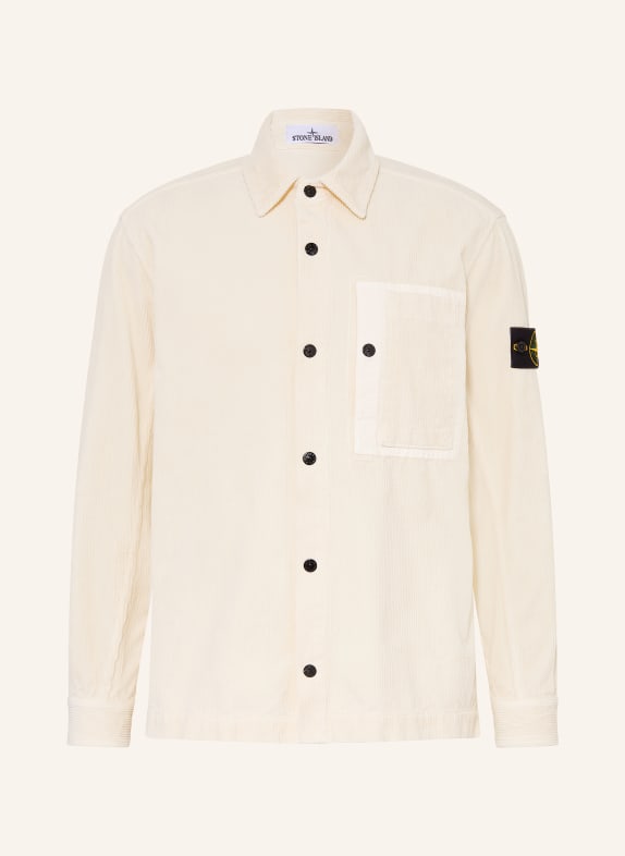 STONE ISLAND Kordová košile Comfort Fit KRÉMOVÁ