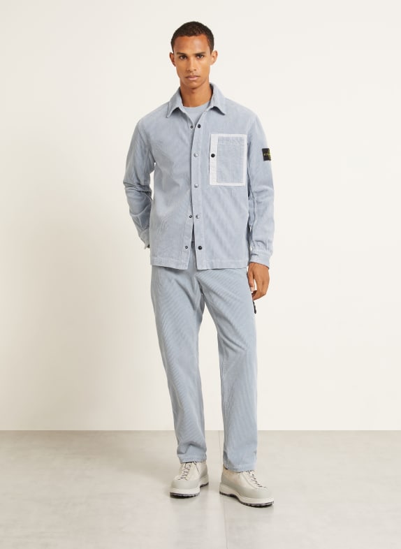 STONE ISLAND Cordoverhemd Comfort Fit LICHTBLAUW