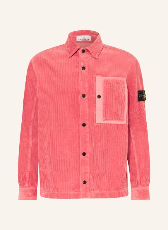 STONE ISLAND Kordová košile Comfort Fit SVĚTLE ČERVENÁ