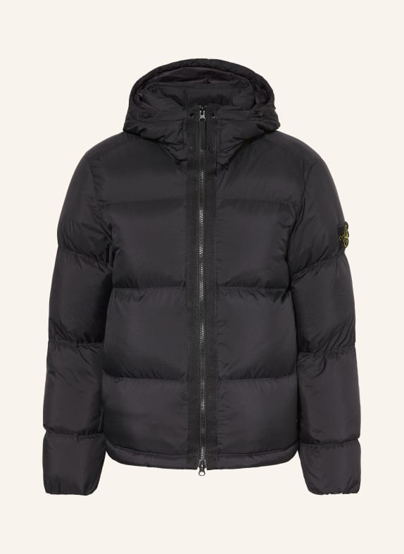 STONE ISLAND Péřové bundy s odnímatelnou kapucí ČERNÁ