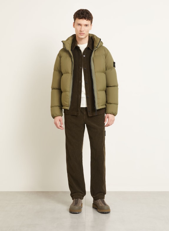 STONE ISLAND Donsjas met afneembare capuchon OLIJF