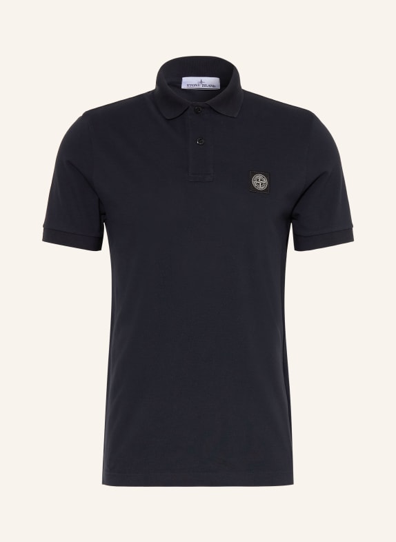 STONE ISLAND Koszulka polo Piqué, krój slim fit GRANATOWY
