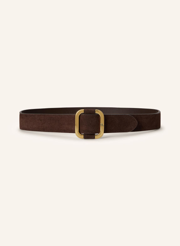 LAUREN RALPH LAUREN Leather belt DARK BROWN / GOLD