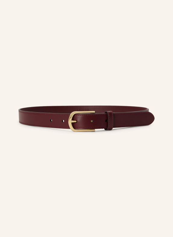 LAUREN RALPH LAUREN Leren riem DONKERROOD / GOUD