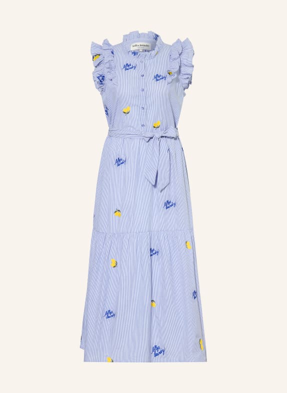 lollys laundry Kleid HARRIETLL mit Rüschen BLAU / GELB / GRÜN