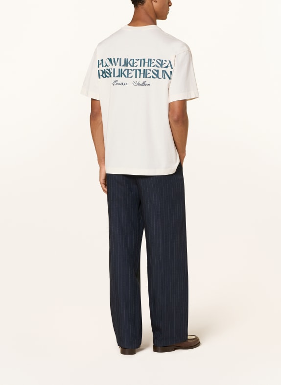 STRELLSON T-shirt DRAZO-R03 ECRU / DONKERGROEN