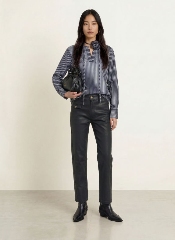 MOS MOSH MMSARO Shirt blouse DARK BLUE / WHITE