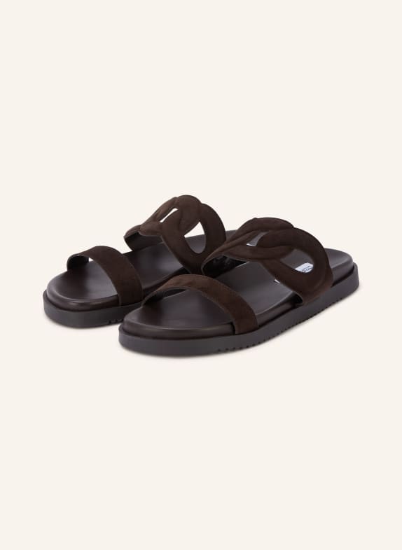 STEVE MADDEN MYRTLE Slides DARK BROWN