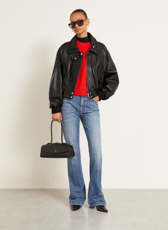 NOUR HAMMOUR Veste en cuir BRIAR NOIR