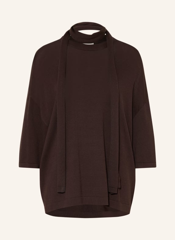 ARAKII Pullover mit 3/4-Arm DUNKELBRAUN
