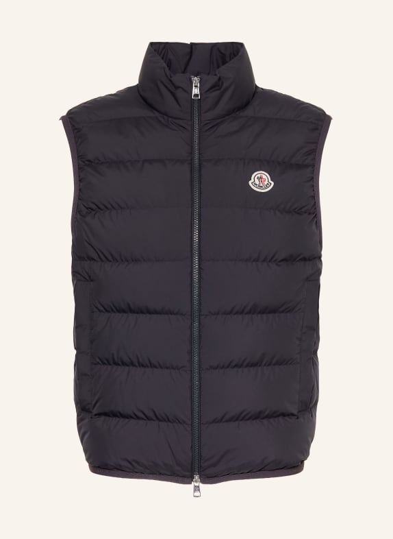 MONCLER Lehká péřová vesta CONTRIN TMAVĚ MODRÁ