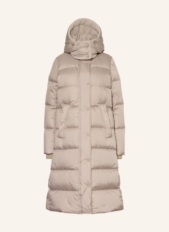 Marc O'Polo Down coat with removable hood and faux fur TAUPE