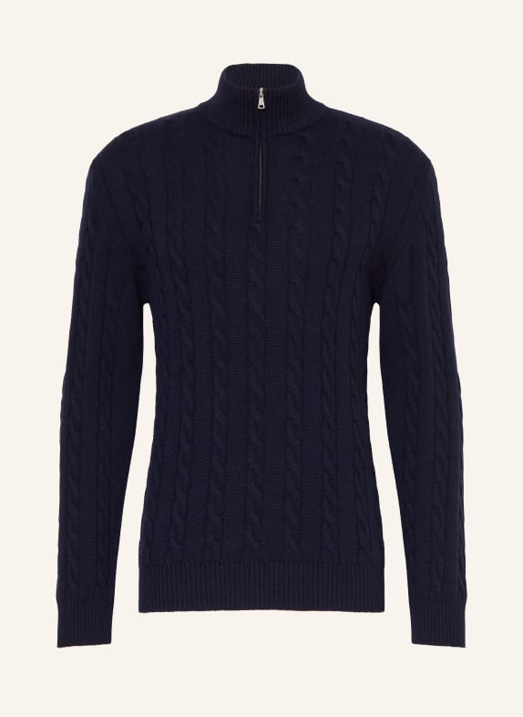 Aurélien Half-zip sweater with merino wool DARK BLUE