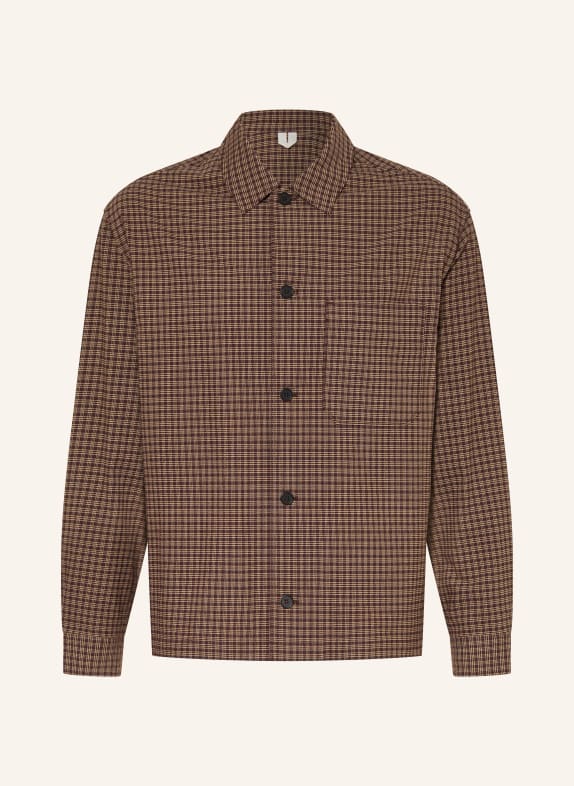 ARKET BILLY Comfort Fit Shirt DARK BROWN / CAMEL