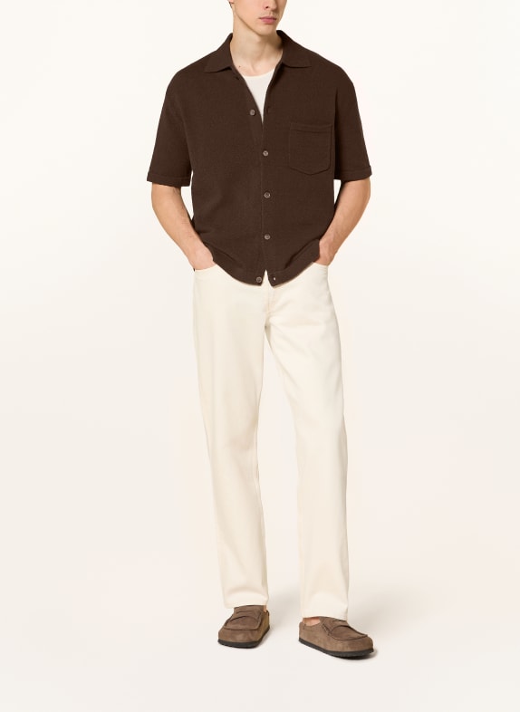ARKET Strickhemd SMOG Comfort Fit DUNKELBRAUN