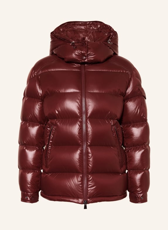 MONCLER Donsjas MAIRE met afneembare capuchon DONKERROOD