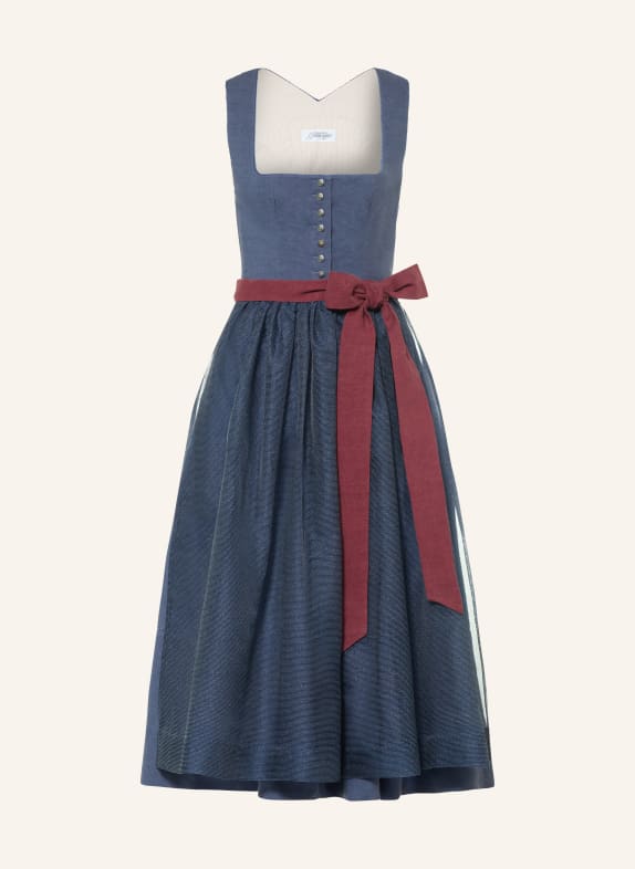 Grasegger Linen Dirndl BRIANNA BLUE / DARK RED