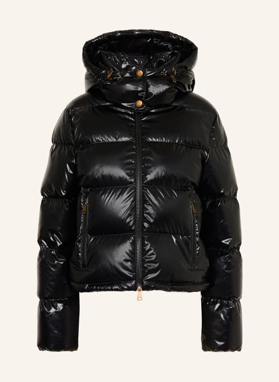 MONCLER Kurtka puchowa NIVEOLE z odpinanym kapturem CZARNY