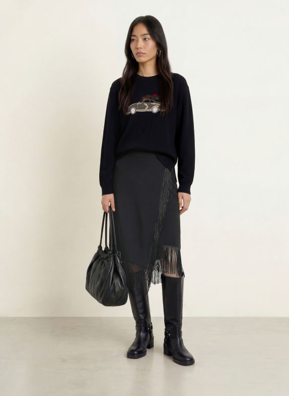 MOS MOSH MMJORID Cashmere Sweater BLACK