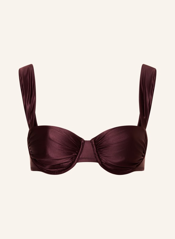 ARKET Góra od bikini z fiszbinami CIEMNOCZERWONY