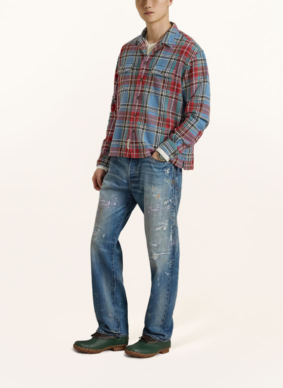 POLO RALPH LAUREN Flanellen overhemd Classic Fit BLAUW / ROOD / GEEL